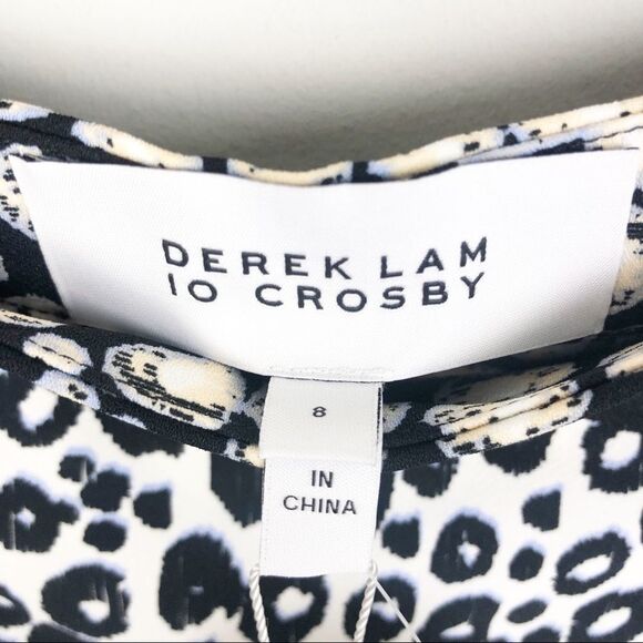 DEREK LAM 10 CROSBY | Animal Print Ruffle Skirt NEW Women’s Size 8 - Picture 9 of 13
